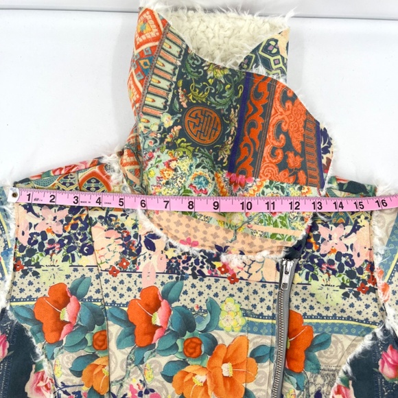 NWT Johnny Was Biya Multicolor Floral Drammen Suede Mid-Length Coat - Picture 8 of 14